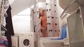 An Amazing German Chick Gets Her Round Booty Covered With Jism In The Bathroom